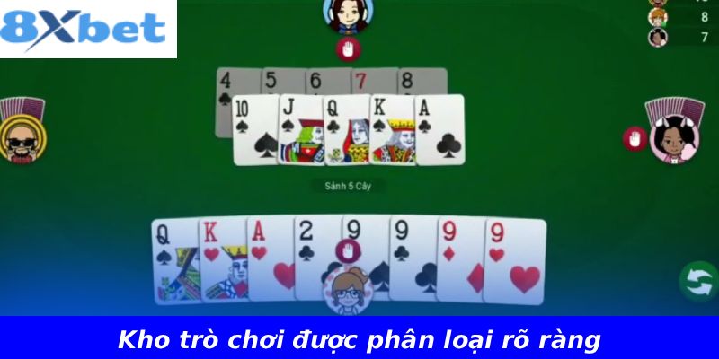 Kho trò chơi được phân loại rõ ràng